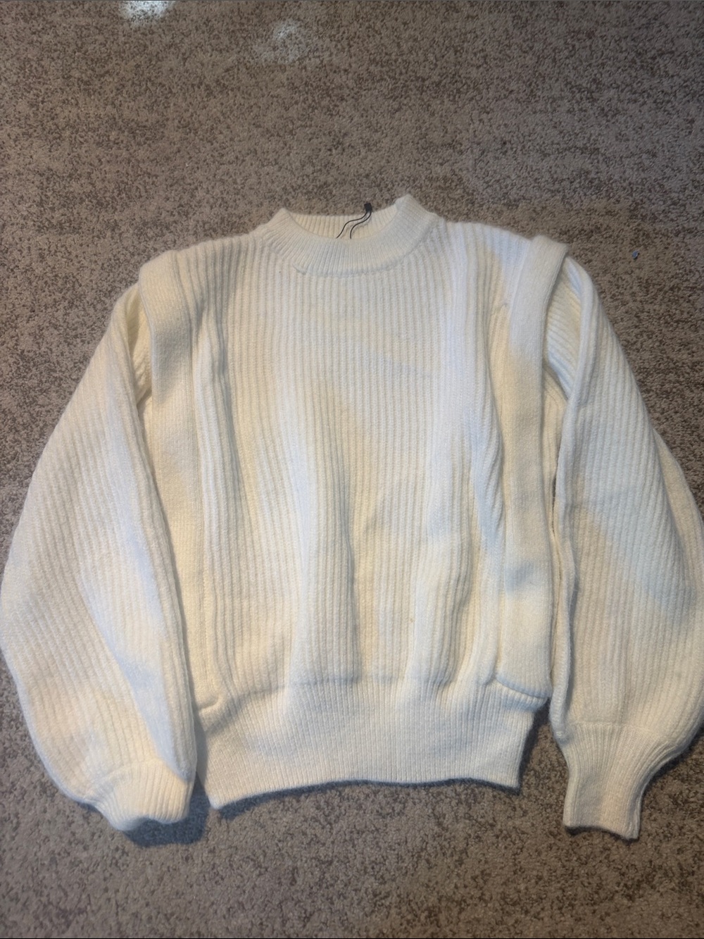 Cozy Rib-Knit Off White Women's Sweater
